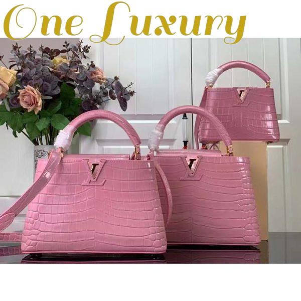 Replica Louis Vuitton LV Women Capucines BB Handbag Pink Crocodilien Brillant Savoir Faire 12