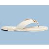 Replica Gucci Unisex GG Interlocking G Thong Sandal White Leather Flat