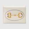 Replica Gucci Unisex Horsebit 1955 Card Case Wallet White Leather Five Cards Slots