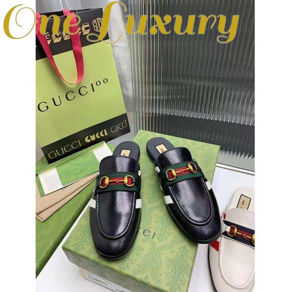 Replica Gucci Women GG Adidas x Gucci Slipper Horsebit Black Leather Flat 7