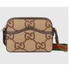 Replica Gucci Unisex Messenger Bag Jumbo GG Camel Ebony Jumbo Canvas