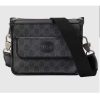 Replica Gucci Unisex Messenger Bag with Interlocking G Black GG Supreme Canvas