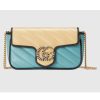 Replica Gucci Unisex Online Exclusive GG Marmont Mini Bag Butter Light Blue Diagonal Matelassé Leather