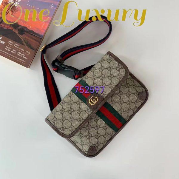 Replica Gucci Unisex Ophidia GG Small Belt Bag Beige Ebony GG Supreme Canvas Double G 4