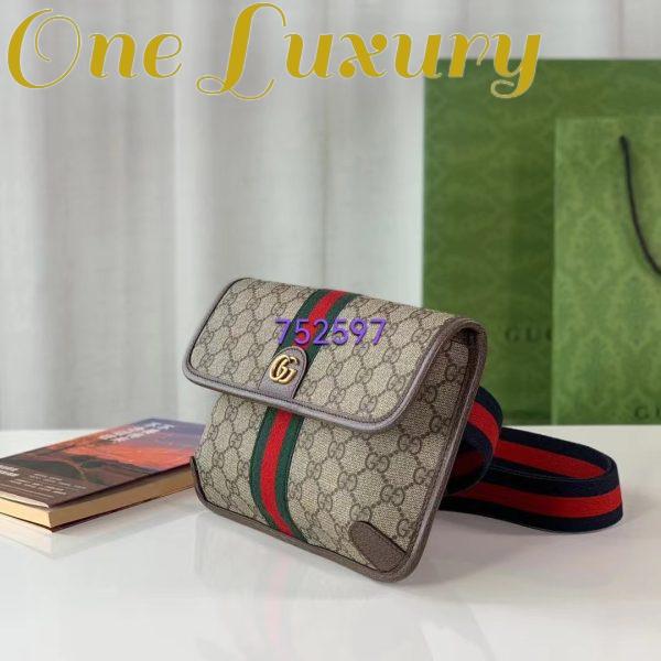 Replica Gucci Unisex Ophidia GG Small Belt Bag Beige Ebony GG Supreme Canvas Double G 5