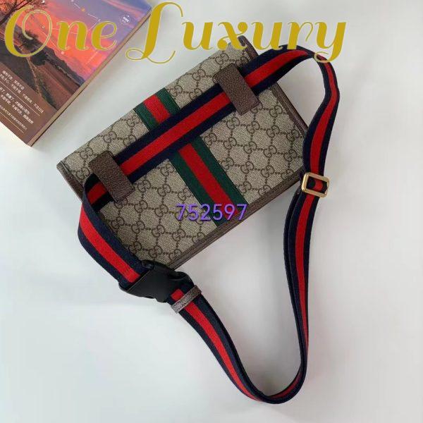 Replica Gucci Unisex Ophidia GG Small Belt Bag Beige Ebony GG Supreme Canvas Double G 6