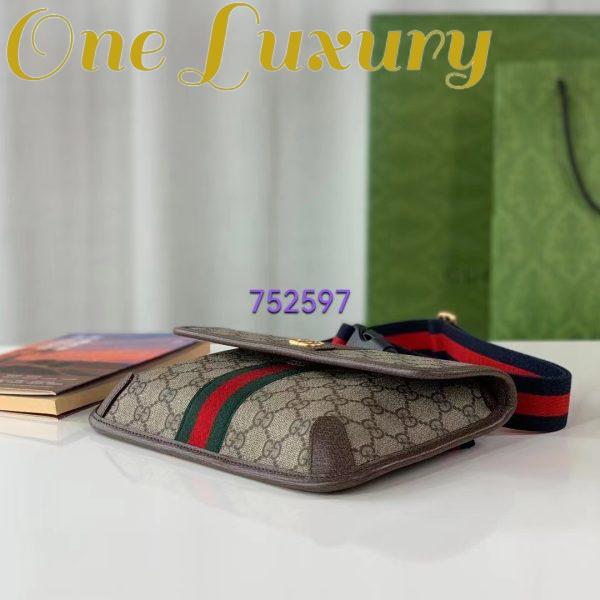 Replica Gucci Unisex Ophidia GG Small Belt Bag Beige Ebony GG Supreme Canvas Double G 8