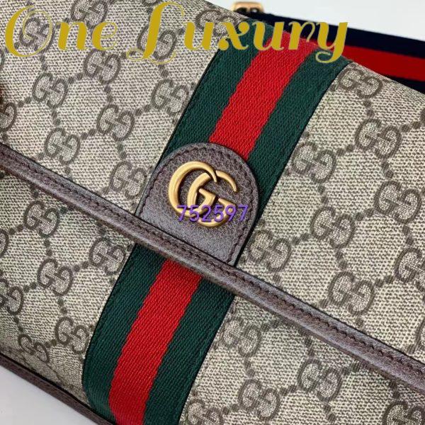 Replica Gucci Unisex Ophidia GG Small Belt Bag Beige Ebony GG Supreme Canvas Double G 9
