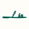 Replica Hermes Women Rivage Sandal Summe TPU Sole-Green