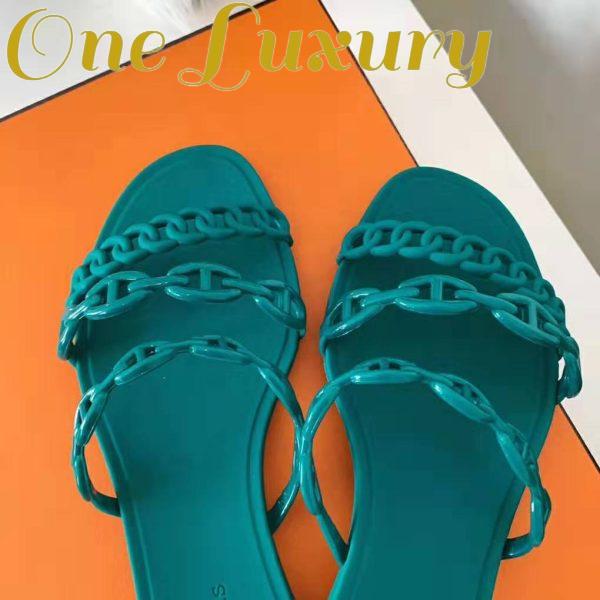 Replica Hermes Women Rivage Sandal Summe TPU Sole-Green 11