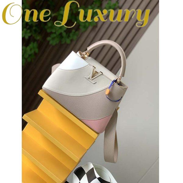Replica Louis Vuitton LV Women Capucines BB Handbag Beige Taurillon Patent Leather Smooth Calfskin 3