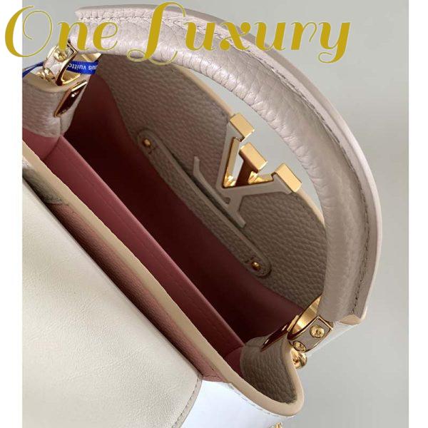 Replica Louis Vuitton LV Women Capucines BB Handbag Beige Taurillon Patent Leather Smooth Calfskin 11