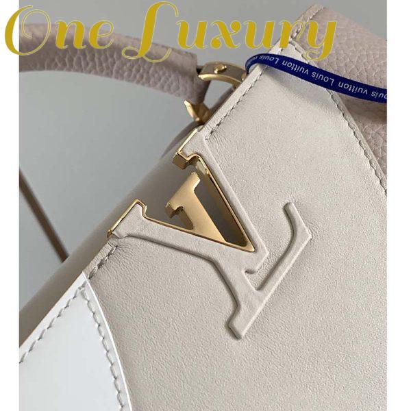 Replica Louis Vuitton LV Women Capucines BB Handbag Beige Taurillon Patent Leather Smooth Calfskin 13