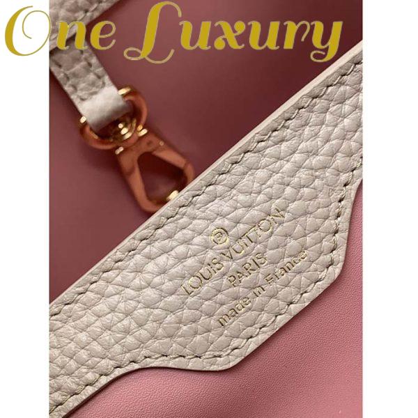 Replica Louis Vuitton LV Women Capucines BB Handbag Beige Taurillon Patent Leather Smooth Calfskin 15