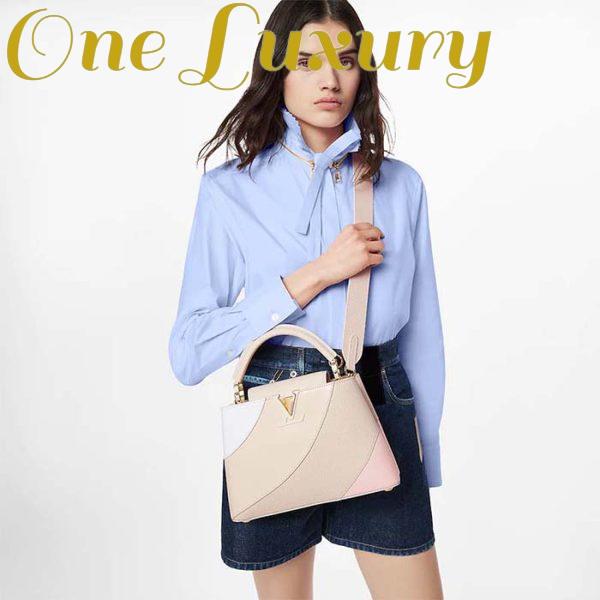 Replica Louis Vuitton LV Women Capucines BB Handbag Beige Taurillon Patent Leather Smooth Calfskin 19