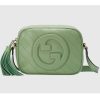 Replica Gucci Women GG Blondie Small Shoulder Bag Green Leather Zipper Closure