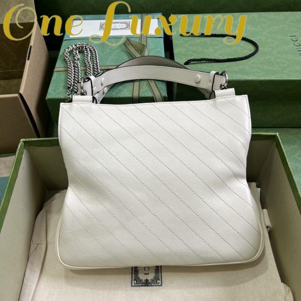 Replica Gucci Women GG Blondie Small Tote Bag White Leather Round Interlocking G 4