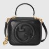 Replica Gucci Women GG Blondie Small Tote Bag White Leather Round Interlocking G 14