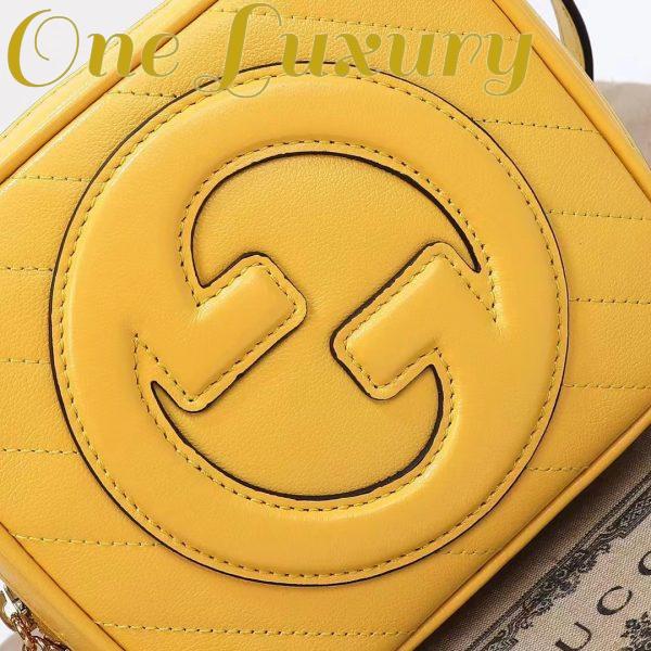 Replica Gucci Women GG Blondie Top Handle Bag Yellow Leather Round Interlocking G 7