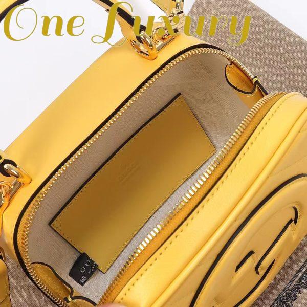 Replica Gucci Women GG Blondie Top Handle Bag Yellow Leather Round Interlocking G 8