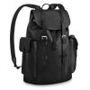 Replica Louis Vuitton LV Unisex Christopher PM Backpack in Cowhide Leather-Black