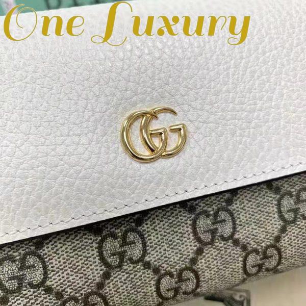 Replica Gucci Women GG Marmont Chain Wallet White Beige Ebony GG Supreme Canvas 8