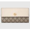 Replica Gucci Women GG Marmont Continental Wallet Beige and Ebony GG Supreme Canvas