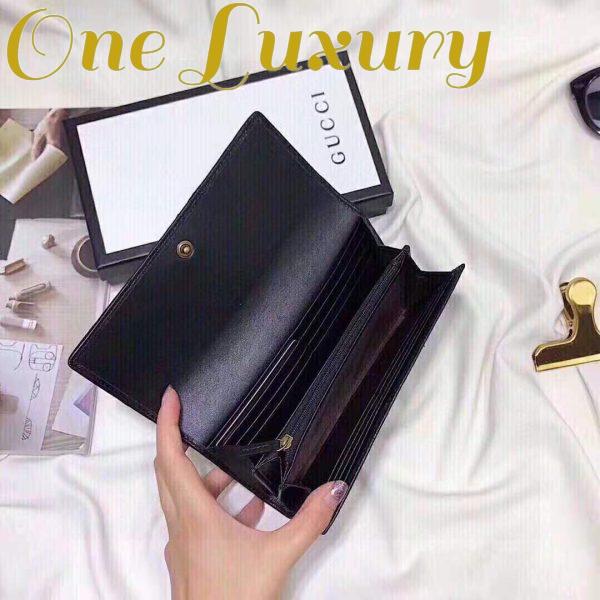 Replica Gucci Women GG Marmont Continental Wallet Black Matelassé Chevron Leather with GG 10