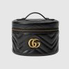 Replica Gucci Women GG Marmont Continental Wallet Black Matelassé Chevron Leather with GG 12