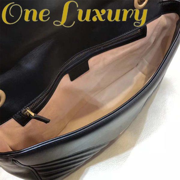 Replica Gucci Women GG Marmont Large Shoulder Bag-Black 6