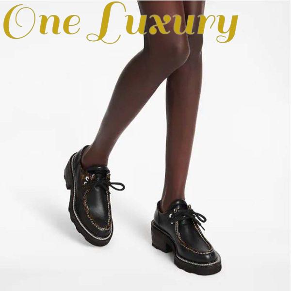 Replica Louis Vuitton Women LV Beaubourg Platform Derby Calf Leather Patent Monogram Canvas 11