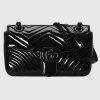 Replica Gucci Women GG Marmont Patent Super Mini Bag Black Matelassé Chevron Leather 14