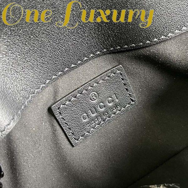 Replica Gucci Women GG Marmont Patent Super Mini Bag Black Matelassé Chevron Leather 11
