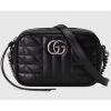 Replica Gucci Women GG Marmont Mini Shoulder Bag Black Matelassé Leather