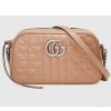 Replica Gucci Women GG Marmont Small Shoulder Bag Beige Matelassé Leather Double G 14