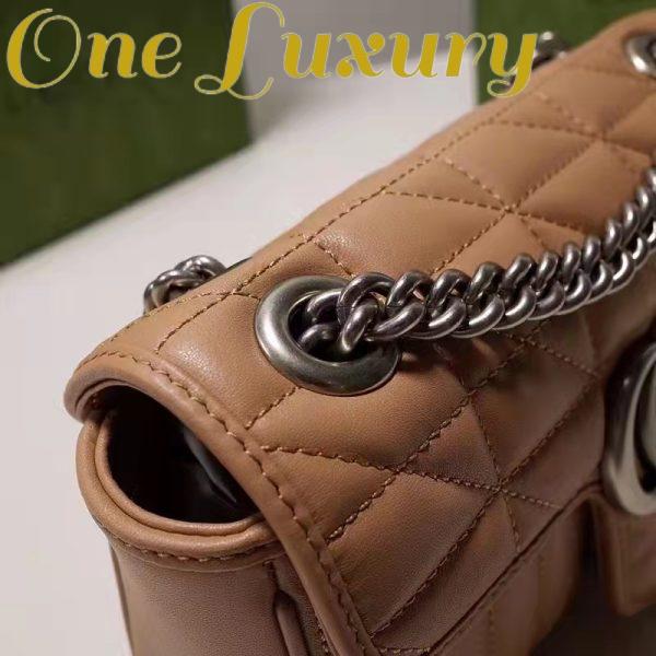 Replica Gucci Women GG Marmont Small Shoulder Bag Beige Matelassé Leather Double G 9