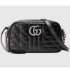 Replica Gucci Women GG Marmont Small Shoulder Bag Black Matelassé