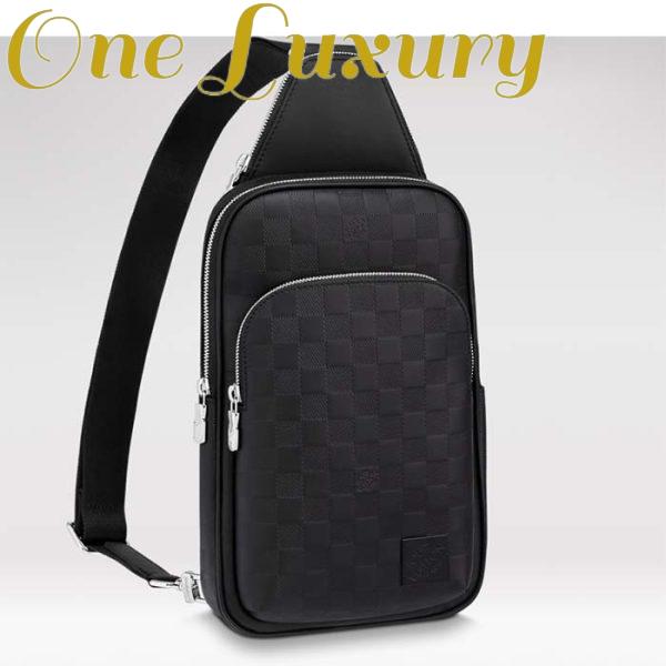 Replica Louis Vuitton LV Unisex Avenue Sling Bag Black Damier Infini Cowhide Leather