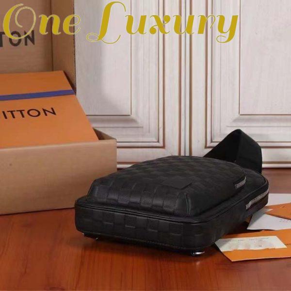 Replica Louis Vuitton LV Unisex Avenue Sling Bag Black Damier Infini Cowhide Leather 5