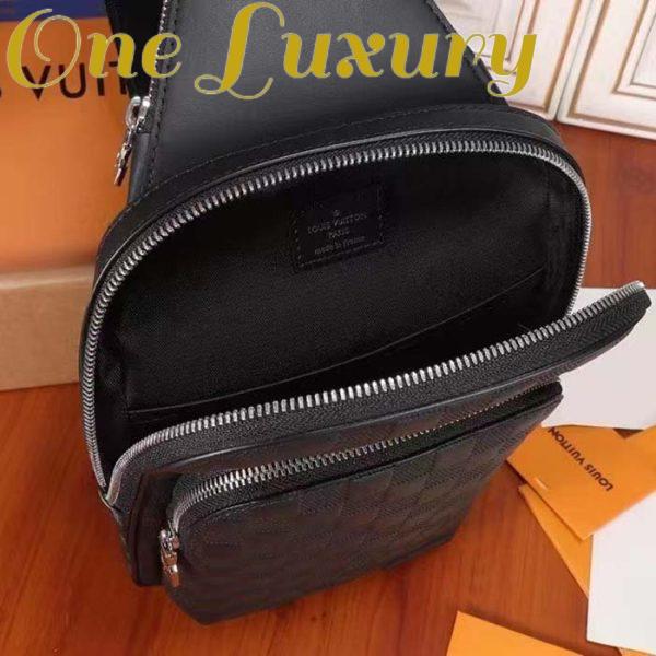 Replica Louis Vuitton LV Unisex Avenue Sling Bag Black Damier Infini Cowhide Leather 6