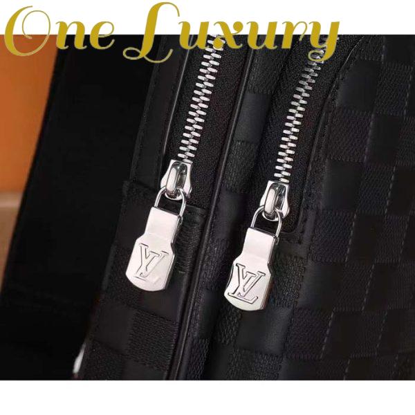 Replica Louis Vuitton LV Unisex Avenue Sling Bag Black Damier Infini Cowhide Leather 9