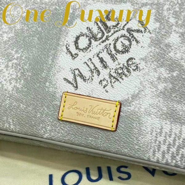 Replica Louis Vuitton LV Unisex Trio Messenger Stone Gray Damier Salt Canvas Cowhide Leather 14