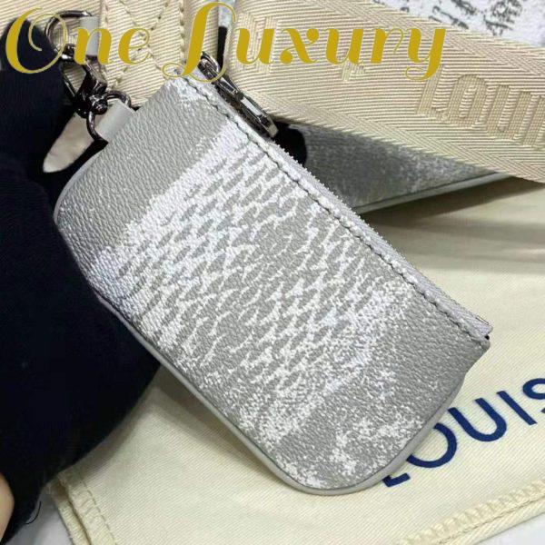Replica Louis Vuitton LV Unisex Trio Messenger Stone Gray Damier Salt Canvas Cowhide Leather 15