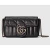 Replica Gucci Women GG Marmont Super Mini Bag Blue Matelassé Leather Double G 15