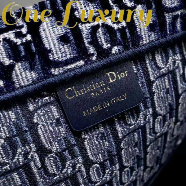 Replica Dior Women Dior Book Tote Blue Dior Oblique Embroidery 14