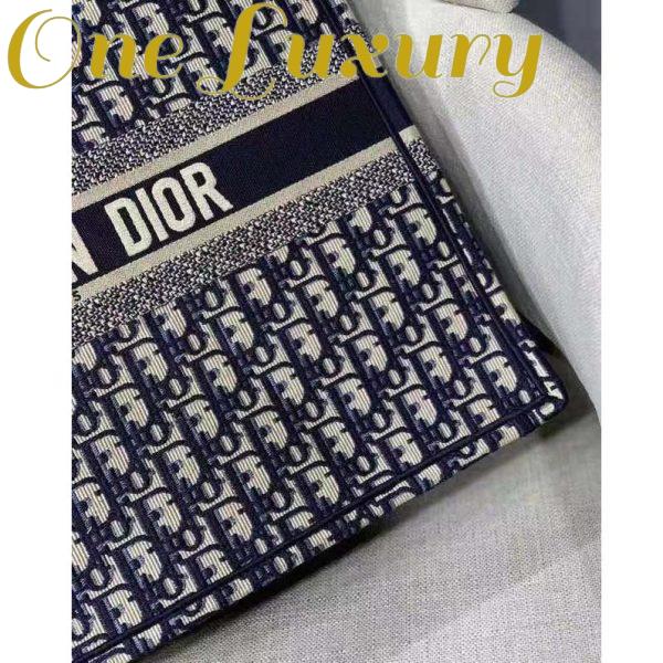Replica Dior Unisex CD Large Book Tote Navy Blue Dior Oblique Embroidery 11