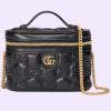 Replica Gucci Women GG Matelassé Top Handle Mini Bag Green Leather Double G 13