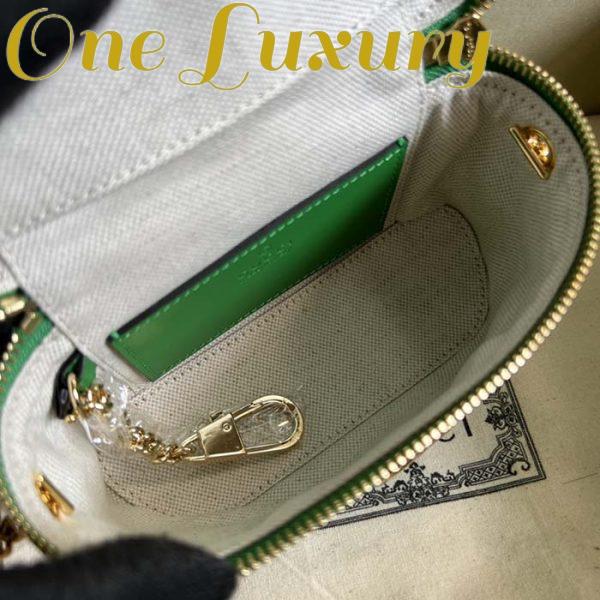 Replica Gucci Women GG Matelassé Top Handle Mini Bag Green Leather Double G 10