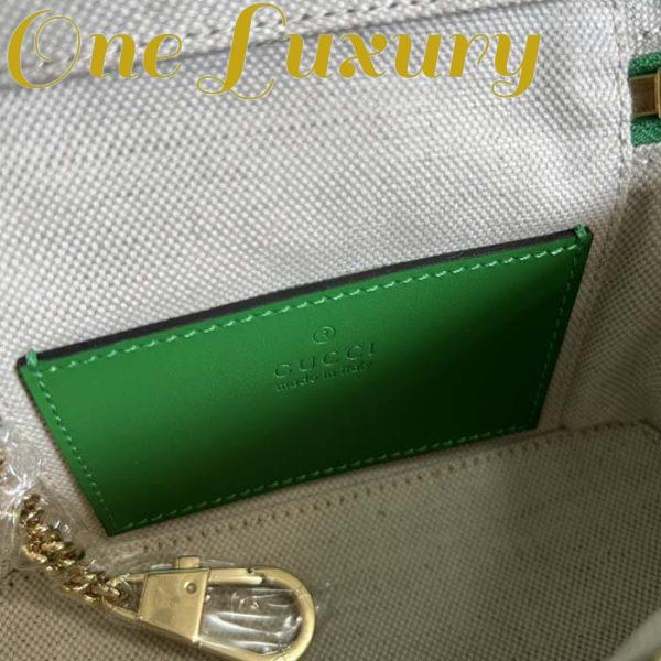 Replica Gucci Women GG Matelassé Top Handle Mini Bag Green Leather Double G 11