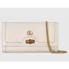 Replica Gucci Women Gucci Diana Chain Wallet with Bamboo Double G White Leather